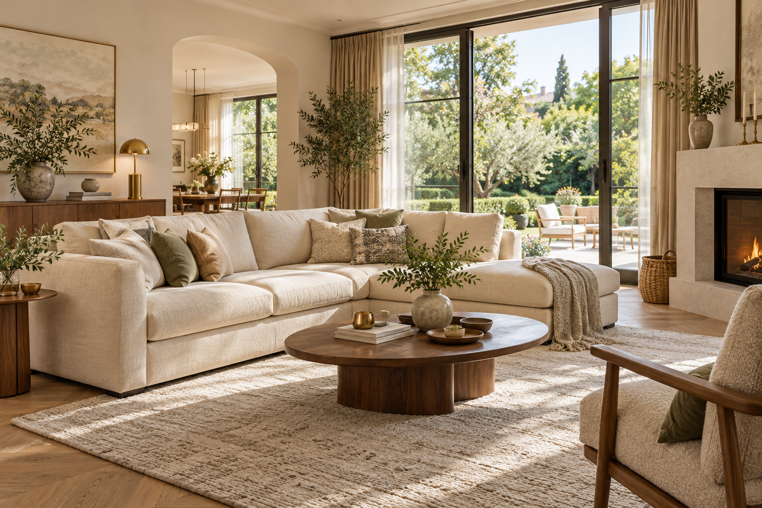 A warm, furnished living space